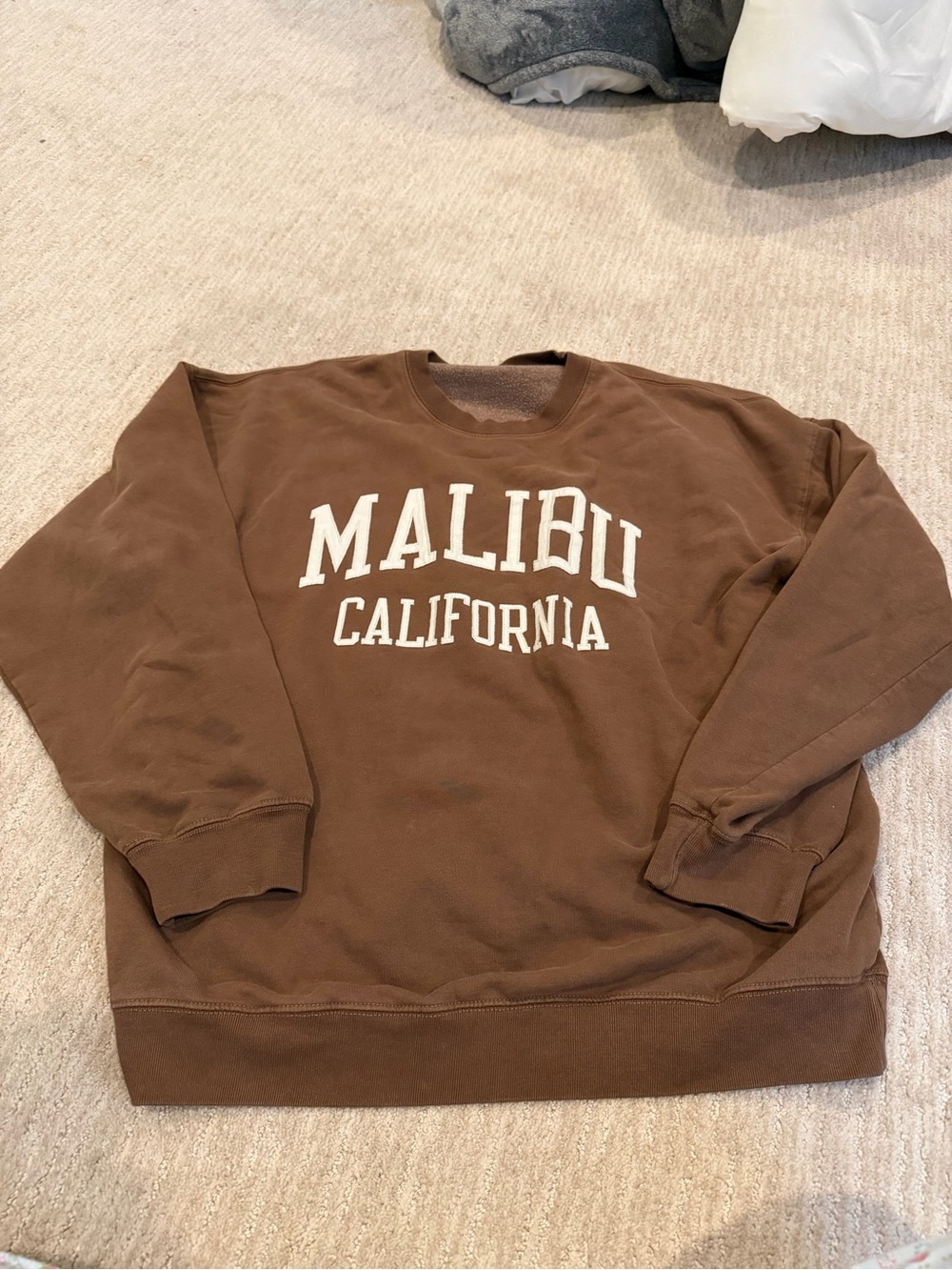 PacSun Brown Malibu California Crewneck Sweatshirt